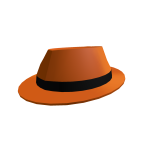 Orange Shiny Fedora