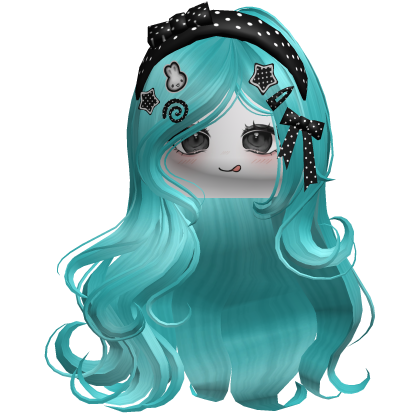 ♡ Silky Waves w/ Bunny Charms (Teal) Roblox item