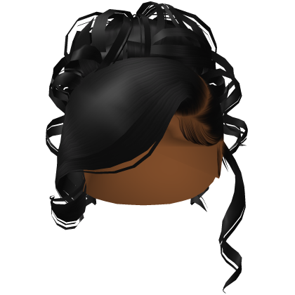 Side Swept Curly Updo [Black]