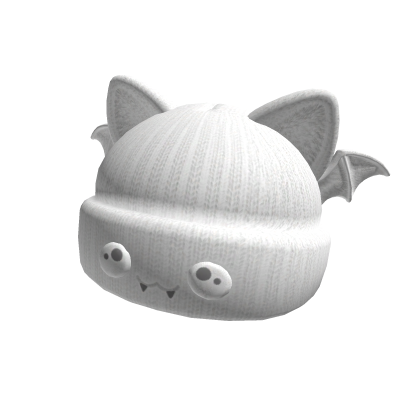 White cute bat beanie cat ears