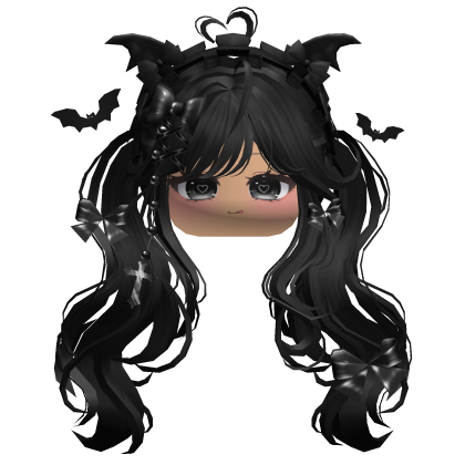 Goth Wavy Pigtails w/Headband (Black&Pink)