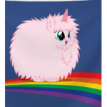 Pink Fluffy unicorns dancing on Really big rainbow