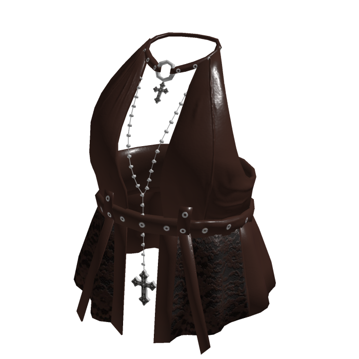 Halter Top with Waist Tie (Brown)