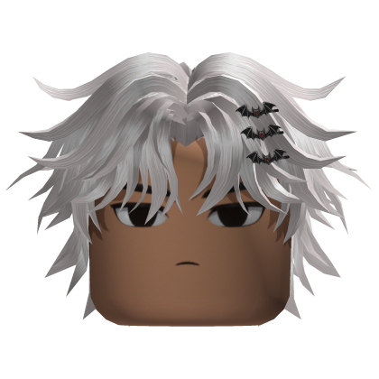 Messy Hair w/ Bat Clips (White)