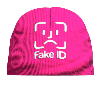 Hot Pink ‘FAKE ID’ Beanie Hat