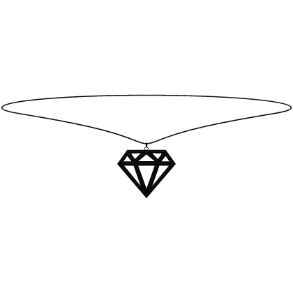 black bling diamond necklace ✧ black Roblox item