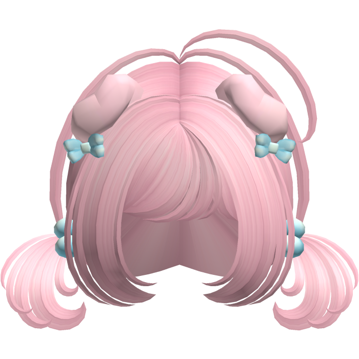 ♡ Cute baby pink pigtails w/ puppy ears
