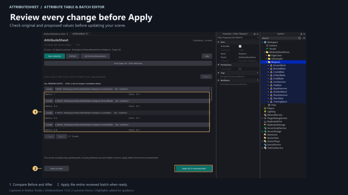 AttributeSheet — Attribute Table & Batch Editor preview 3