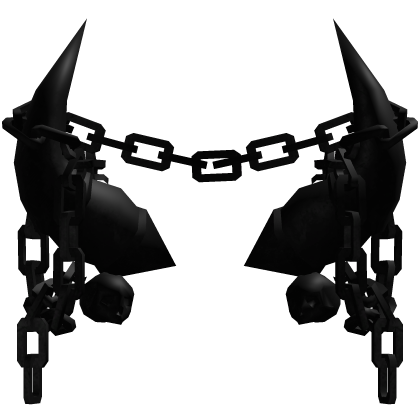 Black Gothic Skull Chained Horns  Roblox item