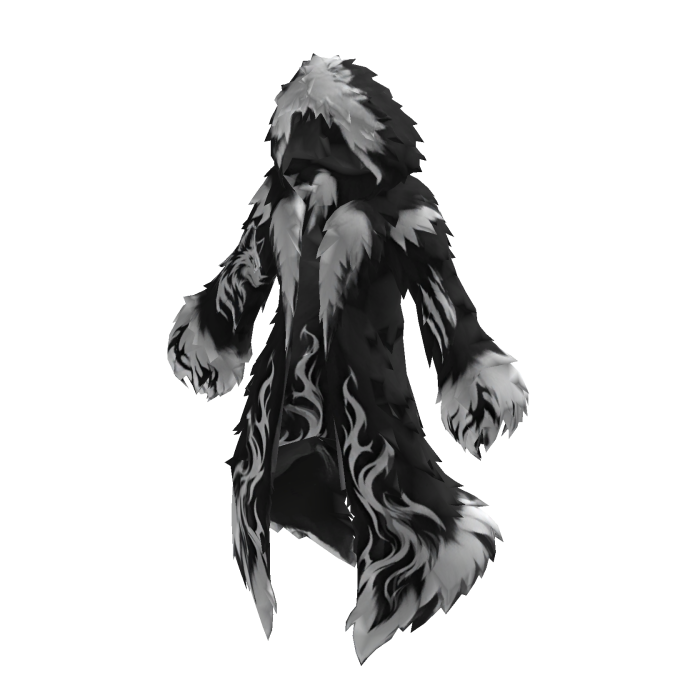 Black & White Wolf Hooded Fur Jacket