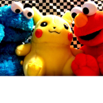 PIKACHU AND COOKIE MONTER AND ELMO