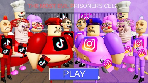 TIKTOK Vs INSTA-GRAM BOSSES PRISON RUN! (Obby)