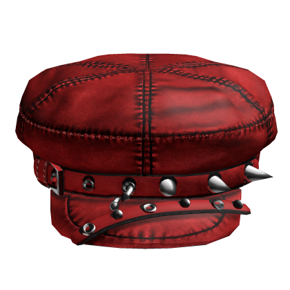 Gothic Emo Spiked Y2K Beret in Red