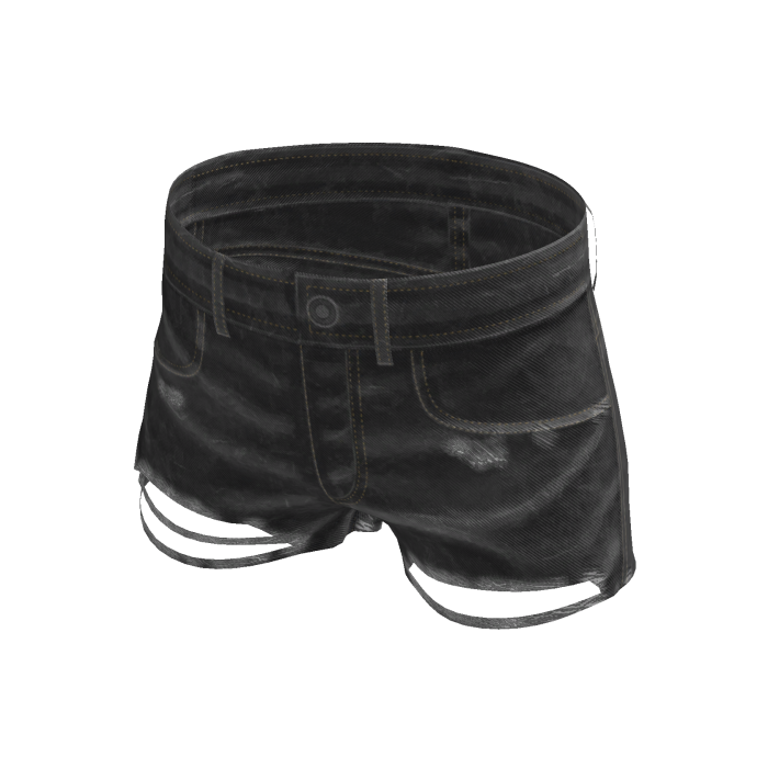 Black Washed Denim Shorts [PBR]