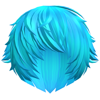 messy neon blue vampire emo anime hair w tufts