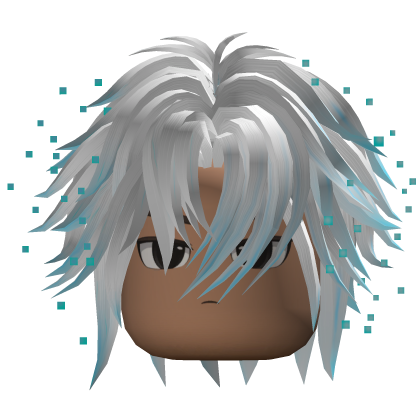 Layered Anime Hair w/ Sparkles (Silver)