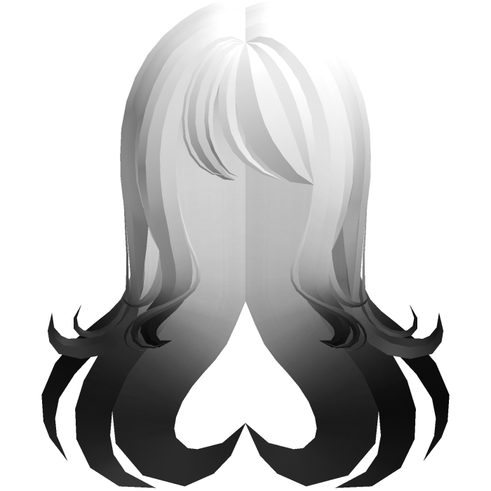 adorable dolly heart flowy long hair white black
