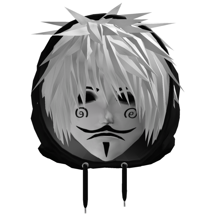 Messy Emo Spiky Hair White W Hacker Face Hoodie