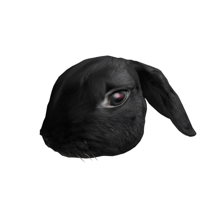 Black Bunny Full Mask with Red Pupils