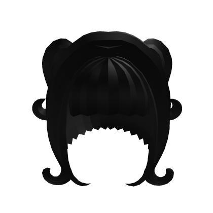 🎀 Black Cute Doll Twin Buns Hair