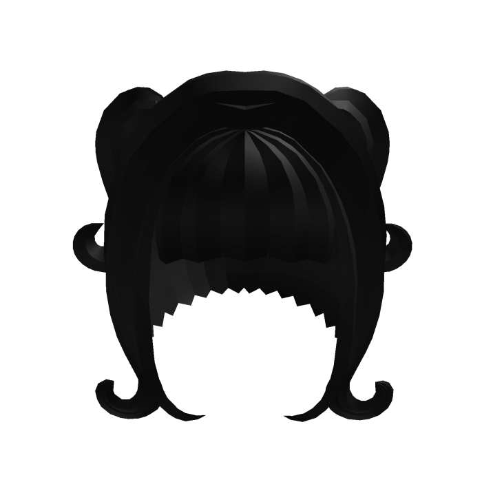 🎀 Black Cute Doll Twin Buns Hair