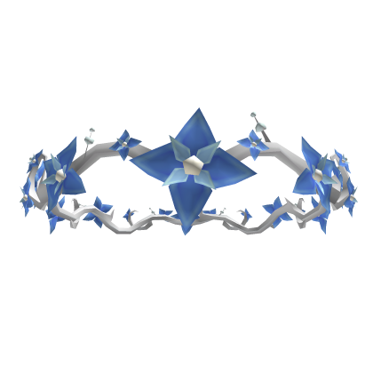 Silver Metal Flower Crown in Blue