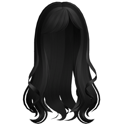 ♡ Black Soft Long Layered Hair W Curls Roblox item