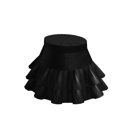 Leather Ruffle Mini Skirt Black thumbnail