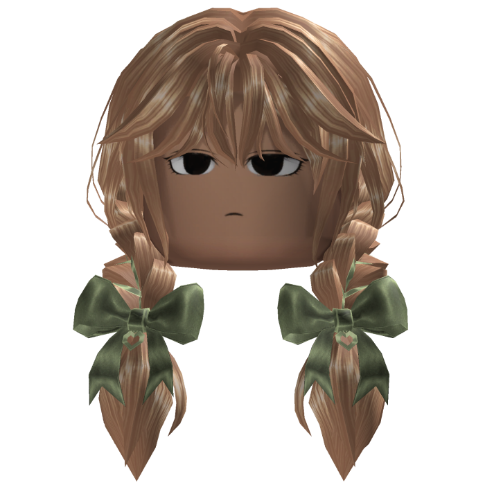 Twin Braided Hair w/ Bows (Brown)