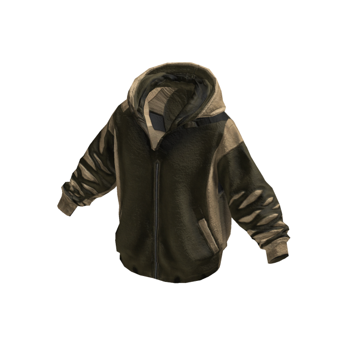 Brown Panel Zip-Up Hoodie