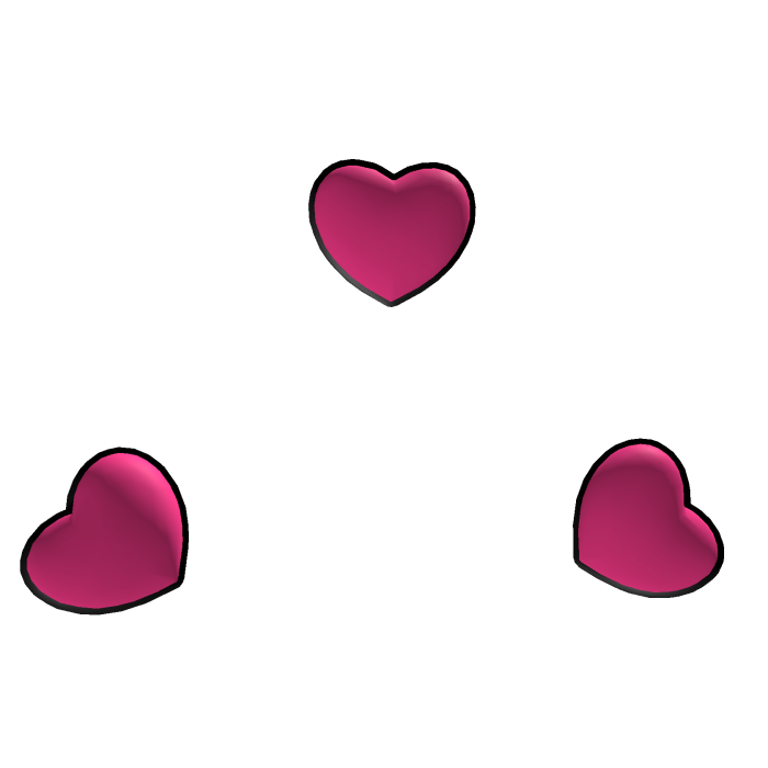 2D Floating Heart Head (Pink)