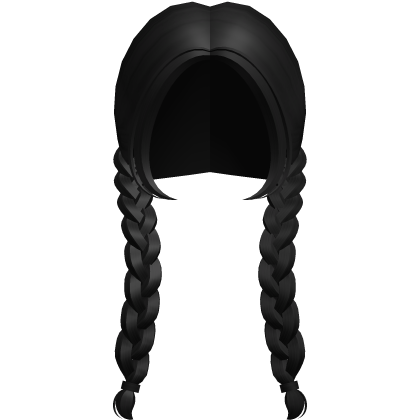 ♡ kawaii pigtail braids in black Roblox item