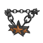 Black Iron Orange Star Bling Necklace