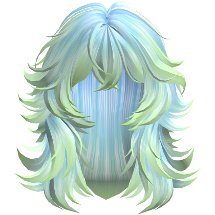 Frutiger Aero Messy Grunge Layered Wolfcut in Blue Roblox item