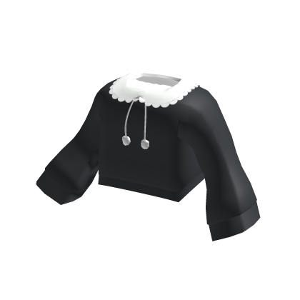 ♡ : cute black ruffly pom-puff sweater thumbnail
