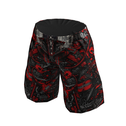 SOLUX - Y2K Black Red Graffiti Shorts thumbnail