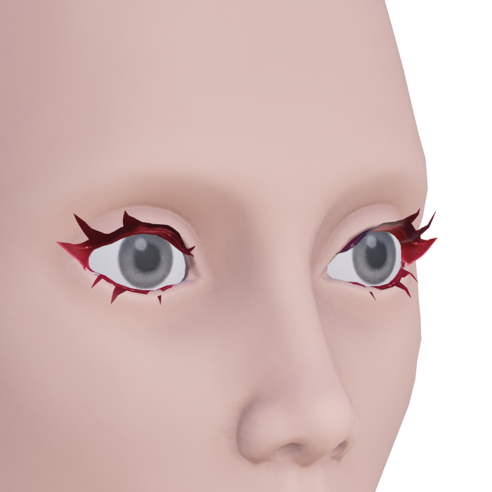 Simple Anime Girl Eyelashes - Dark Red