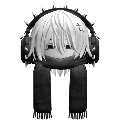 Boy Hair&Emo Headphones&Scarf White V2
