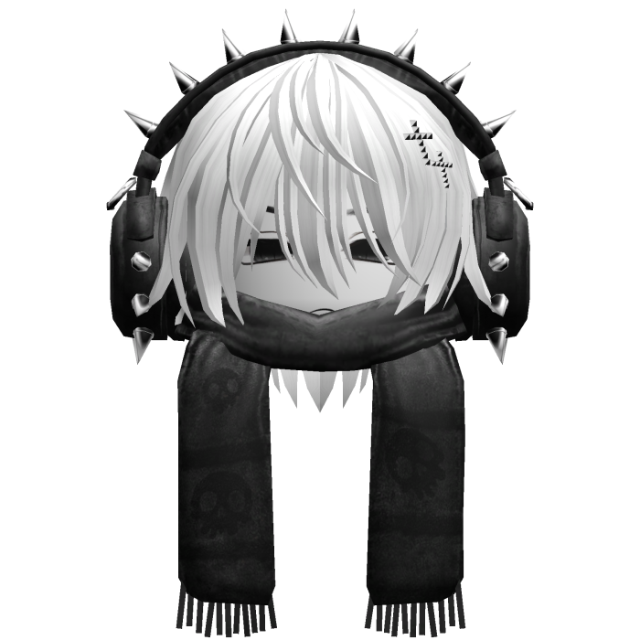 Boy Hair&Emo Headphones&Scarf White V2
