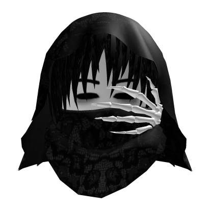 Vkei Black Hair Scarf Gothic Lace Skeleton Hand Roblox item
