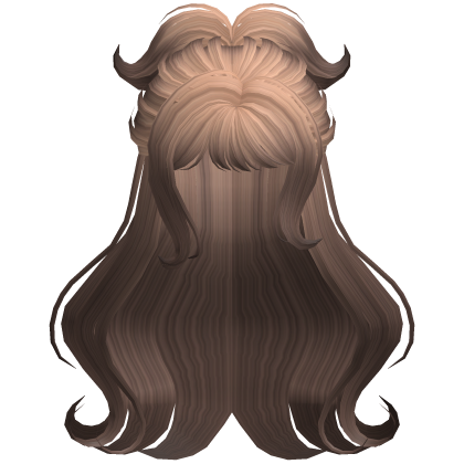 Swirly Half-Up Messy Wavy Hair in Brown and Blonde