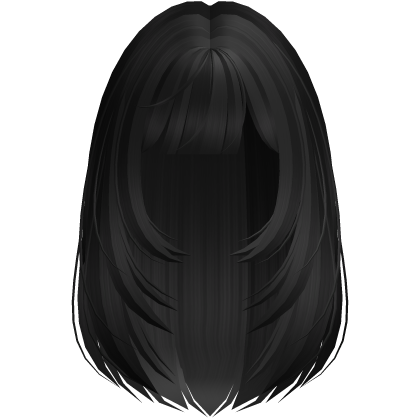 ♡꒰medium sideswept bangs anime hair in black꒱ Roblox item