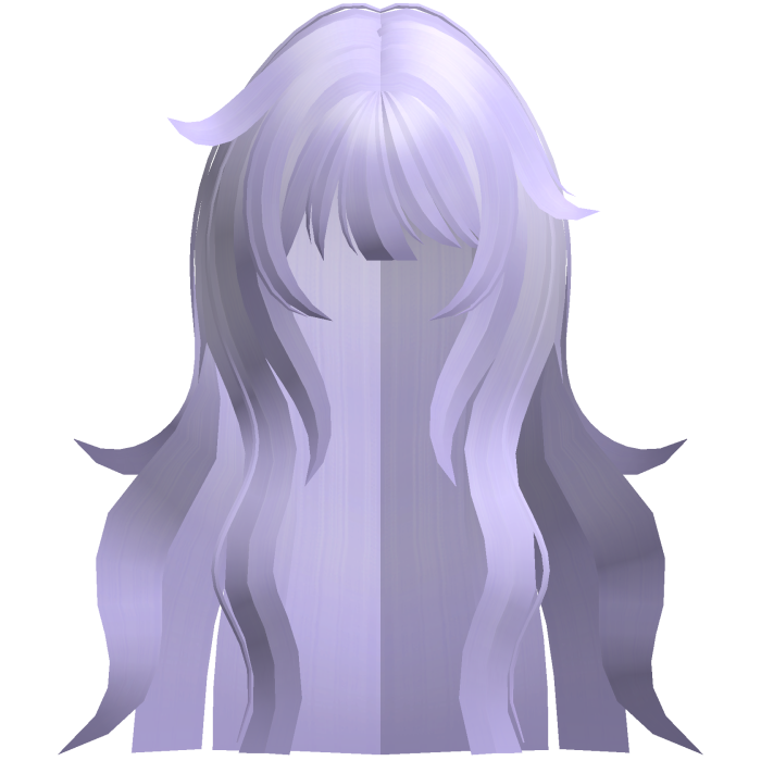 long fluffy messy anime flowy hair purple