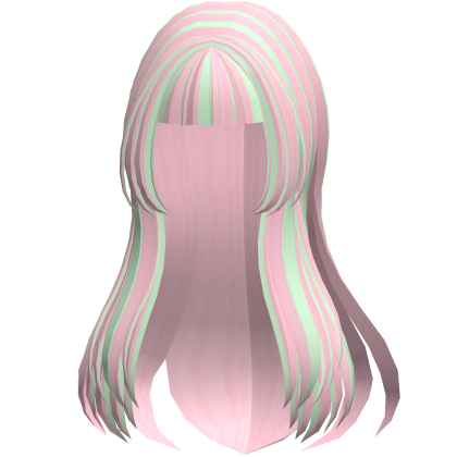 layered y2k hime hair ∙ pink & green zombie stripe