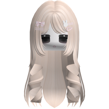 cute long sweet curly w accesory and face (blonde)