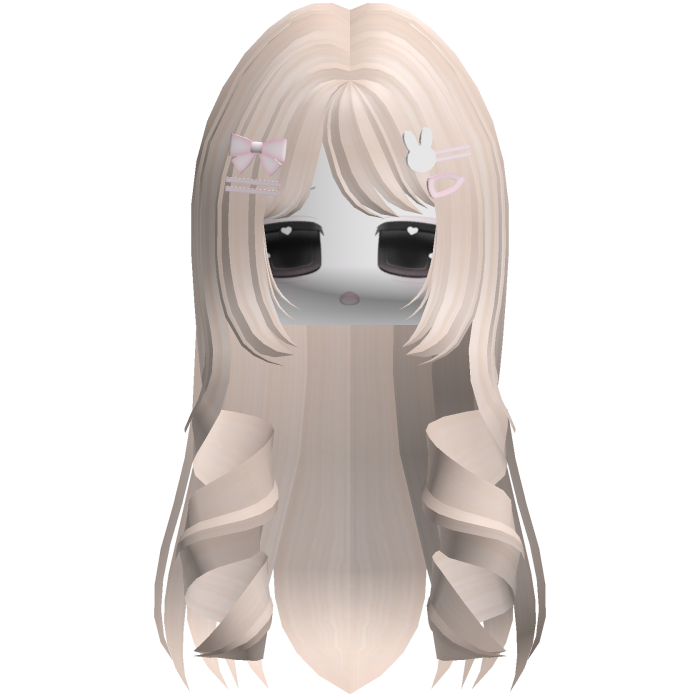 cute long sweet curly w accesory and face (blonde)