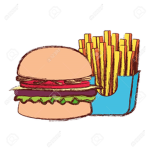 Hamburgers and fries