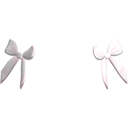 Two Cute Hair Ribbons In Pink