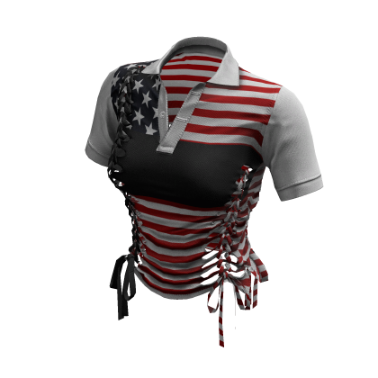 Braided Cutout Polo Shirt (USA)