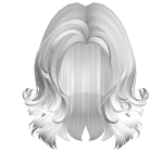 White Layered Wolf Cut